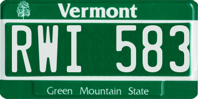 VT license plate RWI583