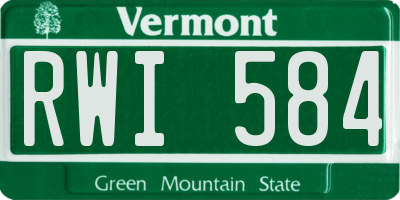 VT license plate RWI584
