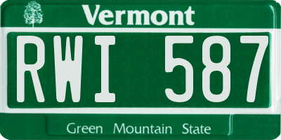 VT license plate RWI587