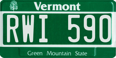 VT license plate RWI590