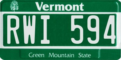 VT license plate RWI594