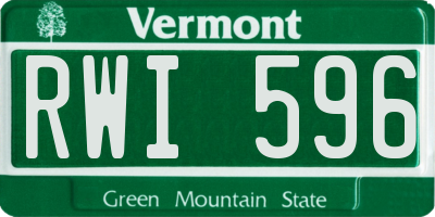 VT license plate RWI596