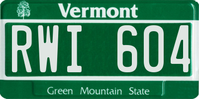 VT license plate RWI604