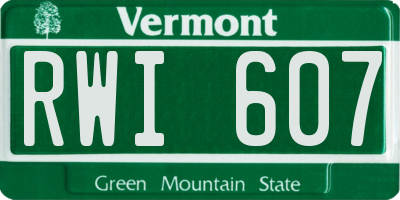 VT license plate RWI607
