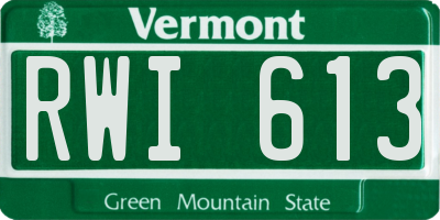 VT license plate RWI613