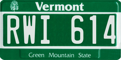 VT license plate RWI614