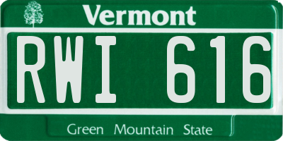 VT license plate RWI616
