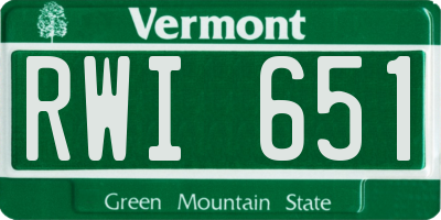 VT license plate RWI651