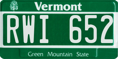 VT license plate RWI652