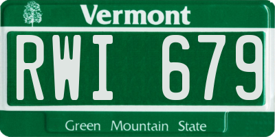 VT license plate RWI679