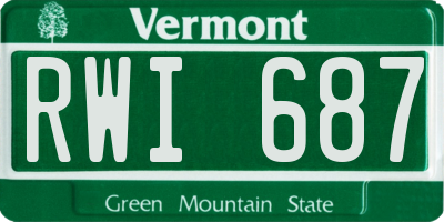 VT license plate RWI687