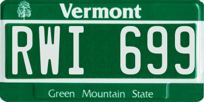VT license plate RWI699