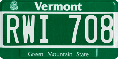 VT license plate RWI708