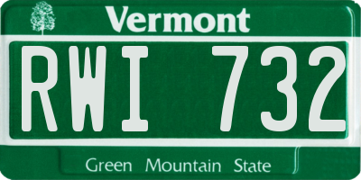 VT license plate RWI732