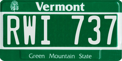 VT license plate RWI737