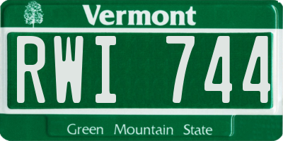 VT license plate RWI744