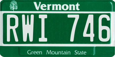 VT license plate RWI746