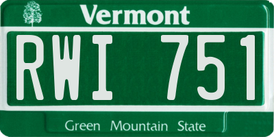 VT license plate RWI751