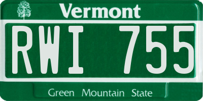 VT license plate RWI755