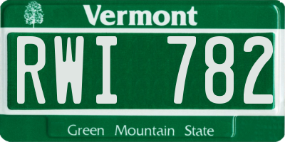 VT license plate RWI782