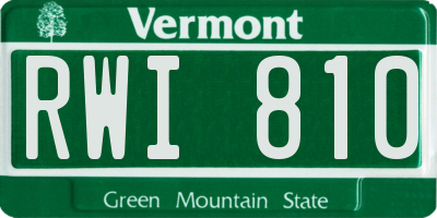 VT license plate RWI810