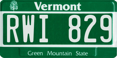 VT license plate RWI829