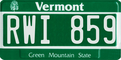 VT license plate RWI859