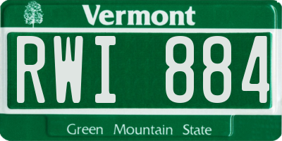 VT license plate RWI884