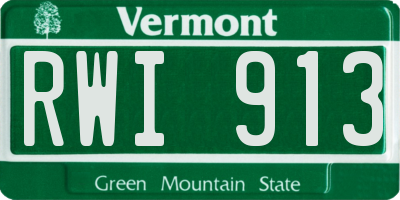 VT license plate RWI913
