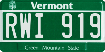 VT license plate RWI919