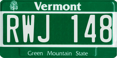 VT license plate RWJ148