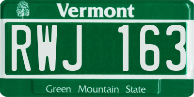 VT license plate RWJ163