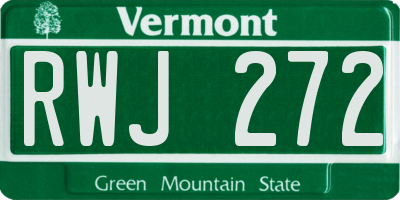 VT license plate RWJ272
