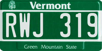 VT license plate RWJ319