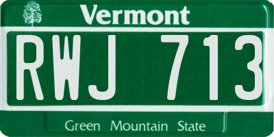 VT license plate RWJ713