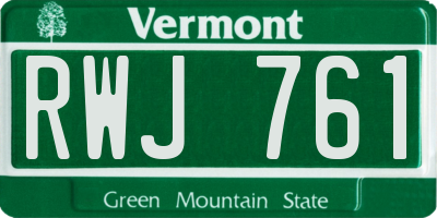 VT license plate RWJ761