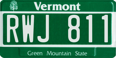 VT license plate RWJ811