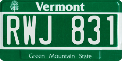 VT license plate RWJ831
