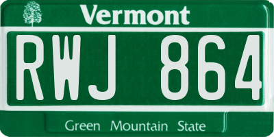 VT license plate RWJ864