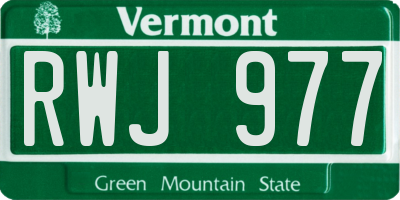 VT license plate RWJ977