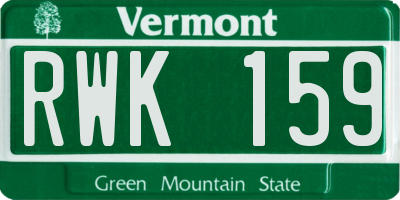 VT license plate RWK159
