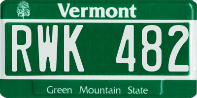VT license plate RWK482