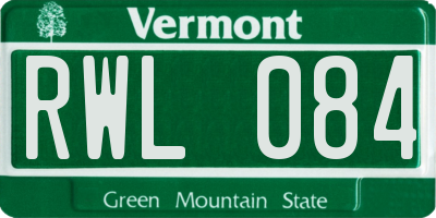 VT license plate RWL084