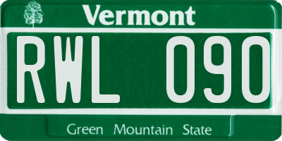 VT license plate RWL090