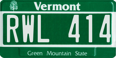VT license plate RWL414