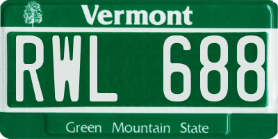 VT license plate RWL688