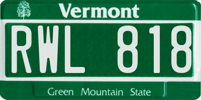 VT license plate RWL818