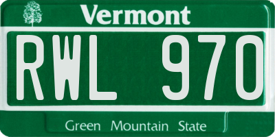 VT license plate RWL970