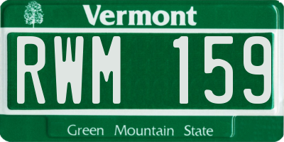 VT license plate RWM159
