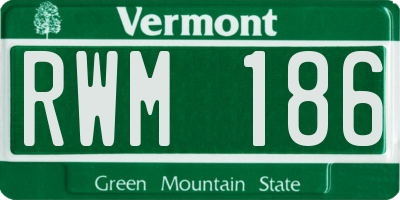VT license plate RWM186
